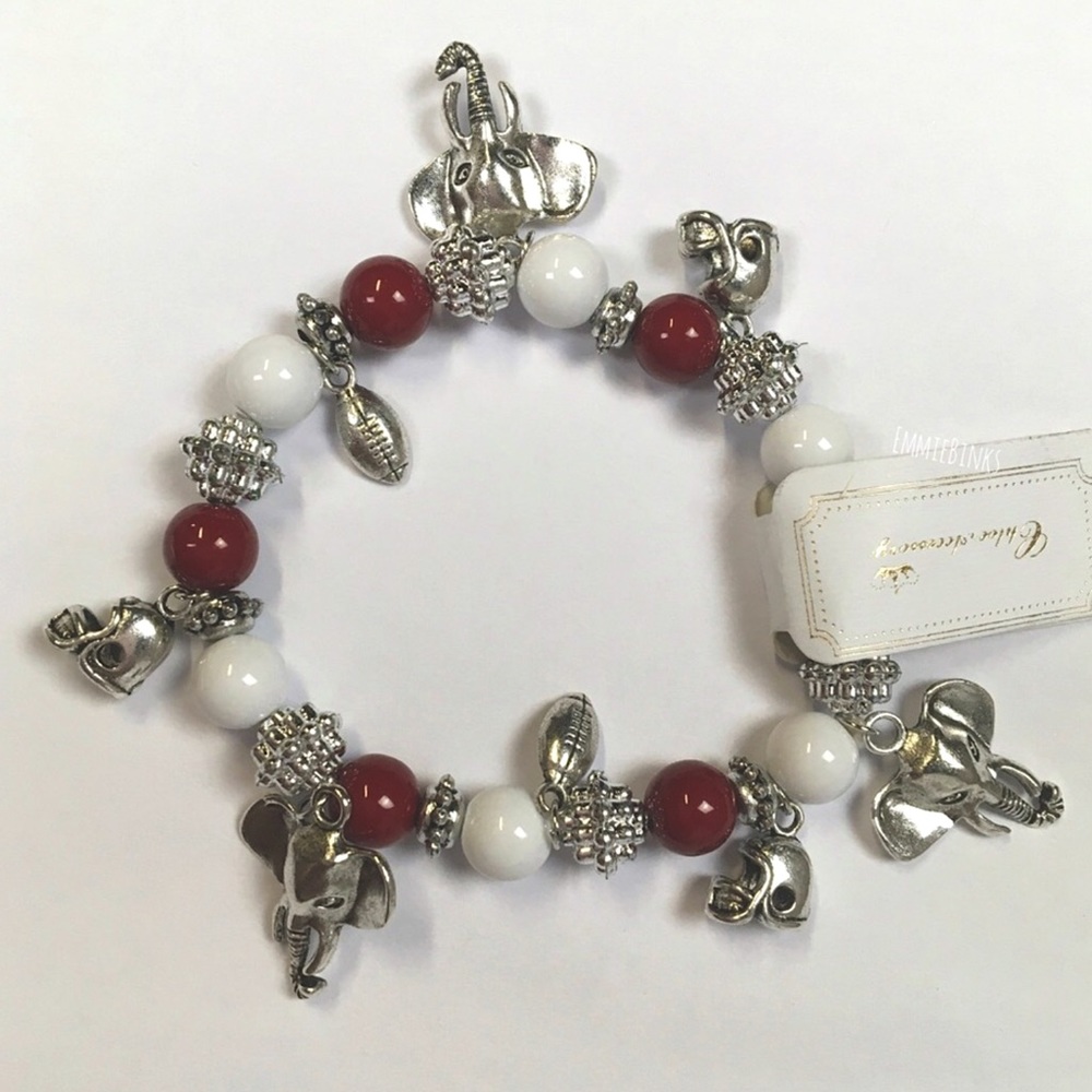 ✨3/$38  NWT University of Alabama Charm Bracelet / Elephant / Roll Tide UA Bama